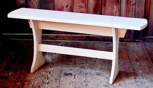 Simple, unfinished bench prototype