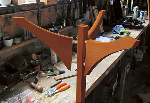 Test fitting table lamp feet together