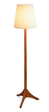 Finished floor lamp with lampshade