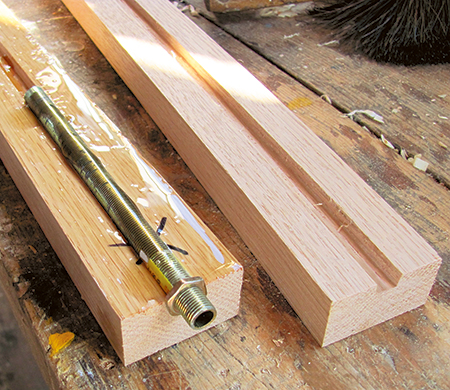 Test fitting piping in lamp blank