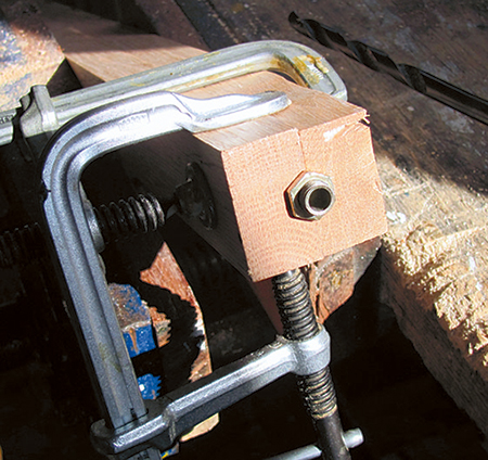 Clamping two parts of lamp blank together