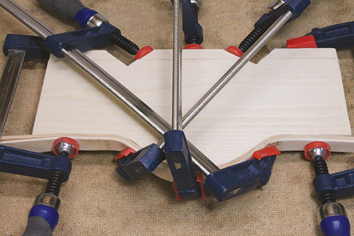 Clamping set up for wood bending form