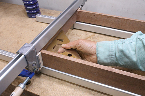 Testing squareness of tray frame