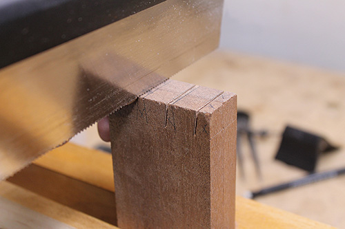 Hand cutting dovetail joinery