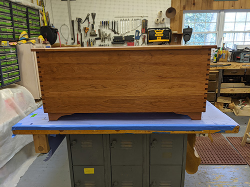 Chest made from old elevator parts