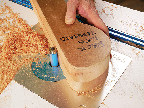 Template routing garden bench parts