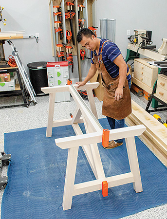 Assembling farmhouse dining table base