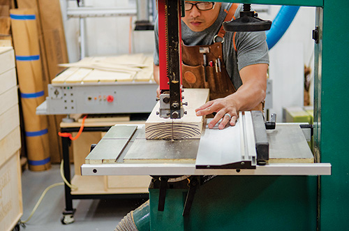 Cutting lumber for making dining table