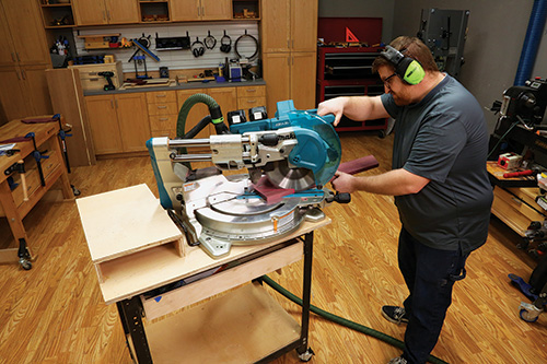 Cutting purpleheart board for floating shelf