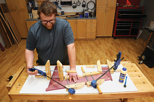 Fitting together unique shape of floating wall shelf