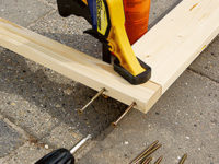 Clamping fold-up greenhouse joinery and attaching with galvanized screws