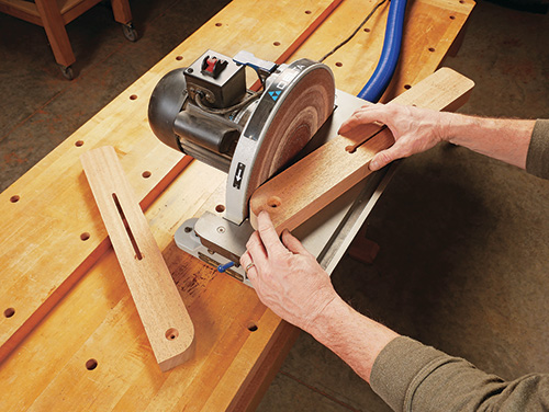 Sanding leg corners for folding adirondack chair