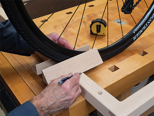 Creating bike tire brace from wood