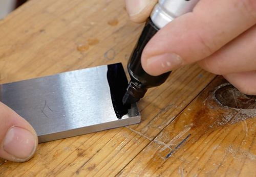 Marking plane blade metal with a Sharpie