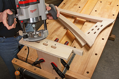 Cutting holes for installing stretchers in mirror frame
