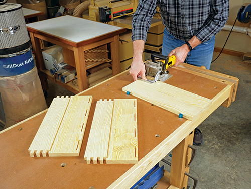 Securing glue caddy joinery with biscuits