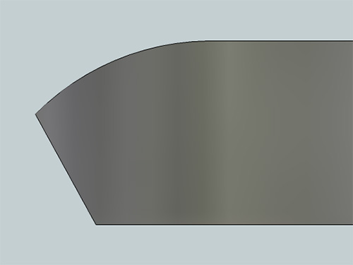 Diagram of a convex wing on a blade