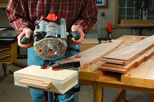 Cutting bed joinery with shop-made jig and router