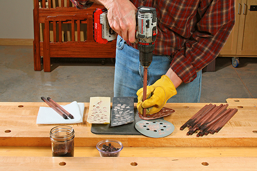 Creating square hole plugs for decorating bed