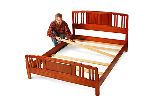 Adding supports to mahogany Arts and Crafts bedframe