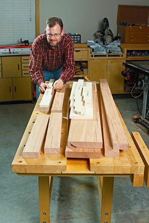 Transferring templates to mahogany lumber