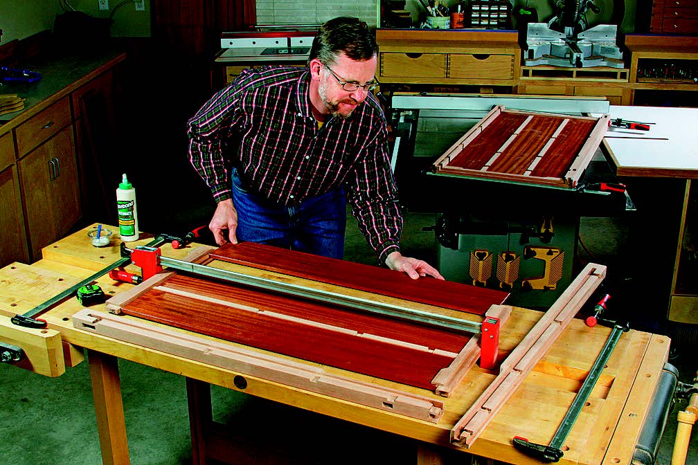 The solid wood side panels fit into shallow grooves in the side slats and top and bottom rails. Stain and topcoat them before gluing up the dresser’s side subassemblies, so all of their surfaces will receive finish.