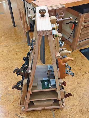 Tilted hand plane cart