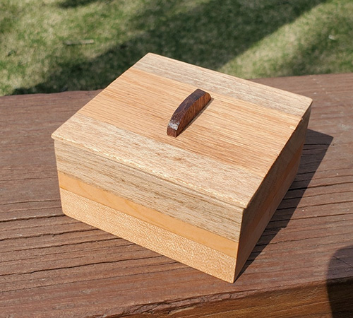 Closed box with heart shaped interior