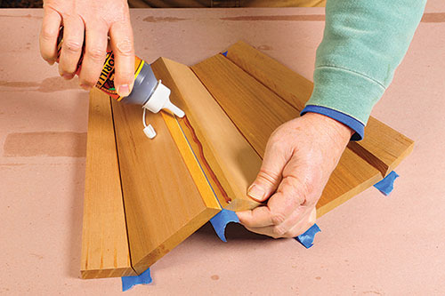 Gluing planter box panels with polyurethane glue