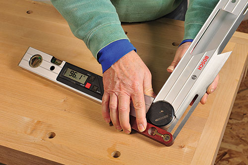 Measuring angle for deck planters