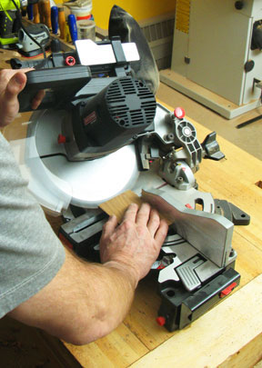 Figure 4: Bevel-cut the ends and edges of the base to give it a tapered look all around.