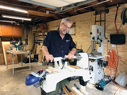 Turning bench spindles on a lathe