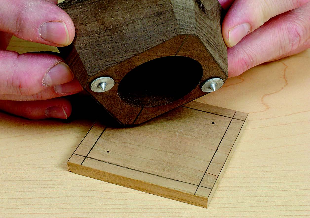 Marking out keepsake box lid magnet installation locations