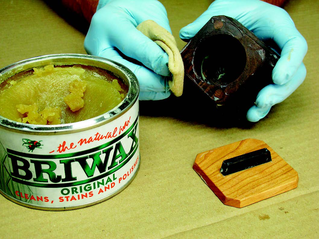 Finishing keepsake box with wax buff