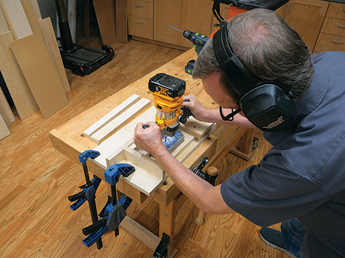 Starting to rout slats in spurtle head