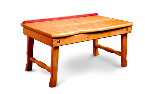 Front view of laptop desk