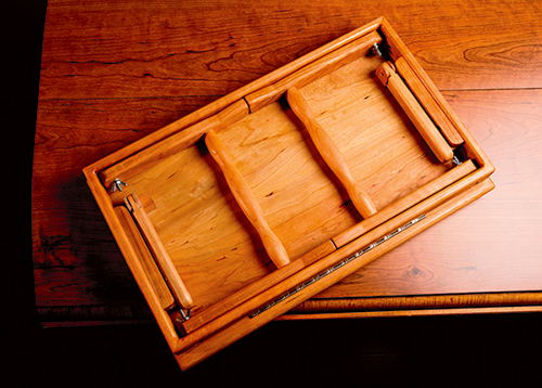 Bottom view of laptop desk with legs folded inwards