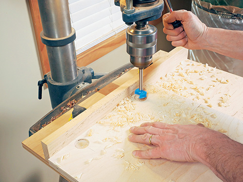 Cutting stopped holes for tool handles