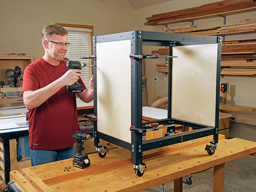 Adding plywood side panels to shop cart