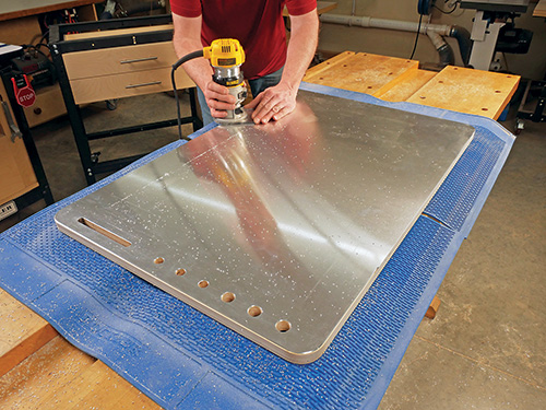 Smoothing metal edges with router