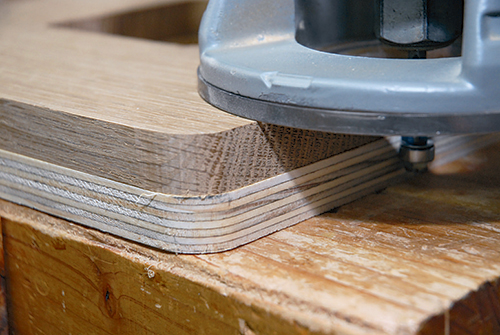 Template routing bookcase corner