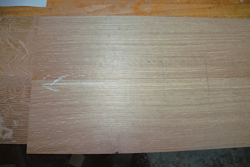 Marking bookcase shelves before cutting