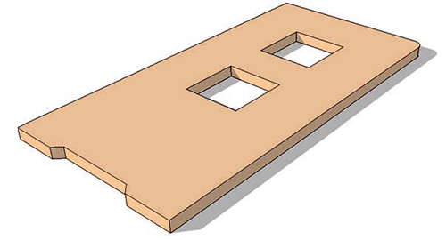 CAD drawing of flush trim router jig