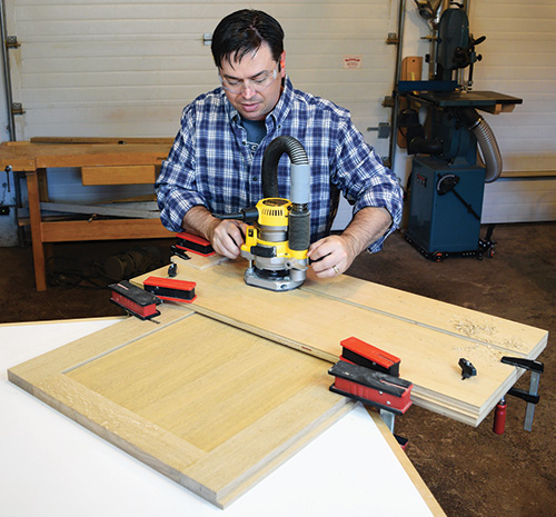 Using dado jig to cut dados in Limbert hutch panel