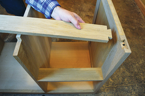 Assembling Limbert hutch drawer socket dovetail joints