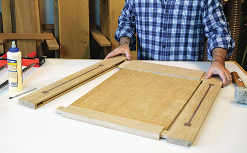 Dry fitting Limbert Hutch legs and side panel assemblies