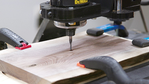 Starting first cut in lollipop clock blank