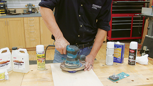 Sanding down walnut clock face