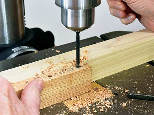 Marking out both ends of a drilled mortise