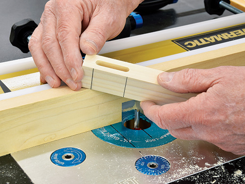 Clean mortise hole made with a router bit.